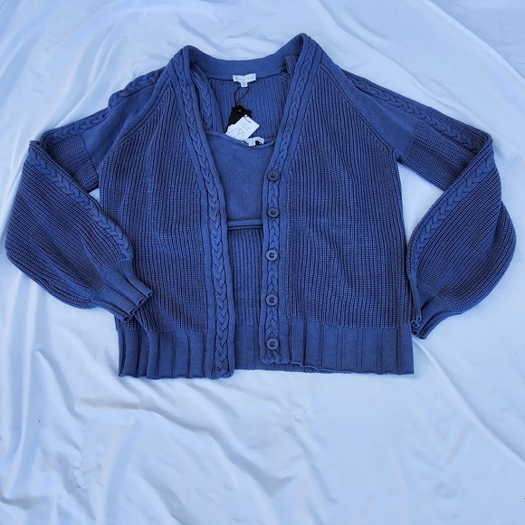 Gianni Bini Womens Medium Cable Knit Cardigan Sweater Set NWT - Picture 13 of 16
